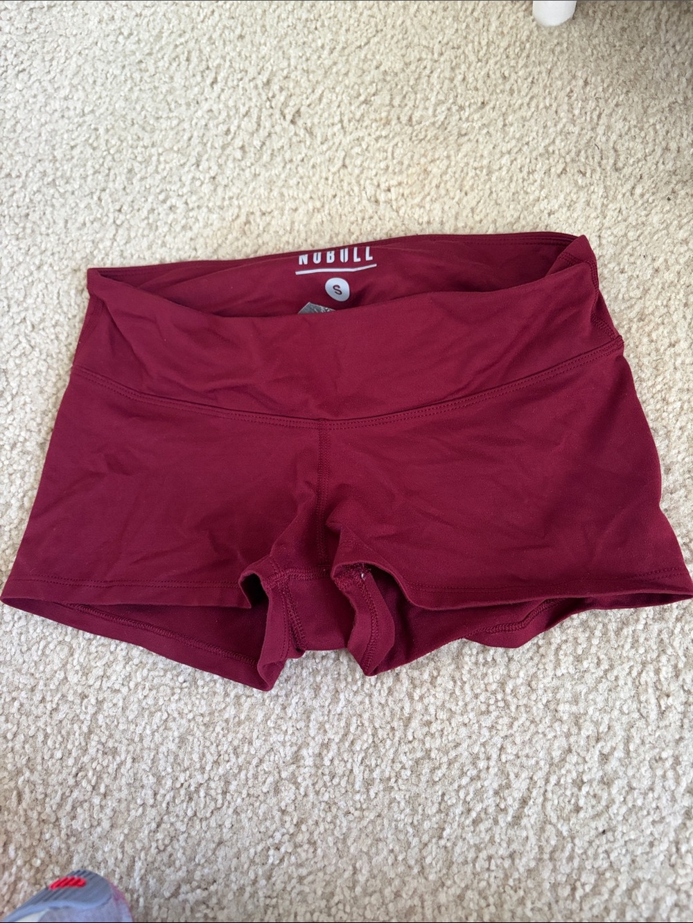 NOBULL Women's Maroon High-Waist Bike Shorts